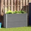 vidaXL Garten Hochbeet Pflanzkasten Blumenkasten Gemüsebeet Pflanzkübel Blumenkübel Frühbeet Gartenbeet Pflanzbeet WPC 150x50x91cm Grau - Thumbnail 2