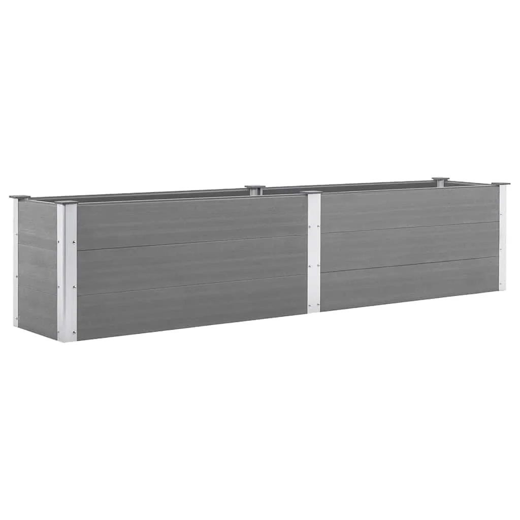 vidaXL Hochbeet Pflanzkübel Gartenbeet Blumenbeet Pflanzkasten Kräuterbeet Blumenkasten Pflanzkasten Gemüsebeet Pflanzbeet 250x50x54cm WPC Grau - Bild 1