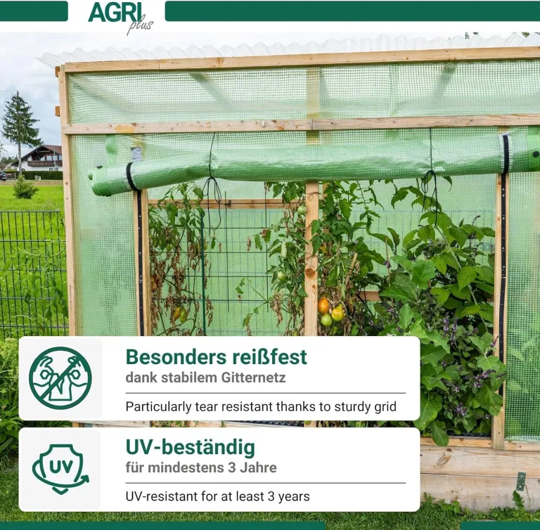 Gitterfolie 1,5 x 5 m I Stabile 250 g/m² Gewebeplane mit Nagelrand I Transparente & reißfeste Gartenfolie für langfristige Abdeckungen I Wetterfest & 3 Jahre UV-beständig – Bild 2