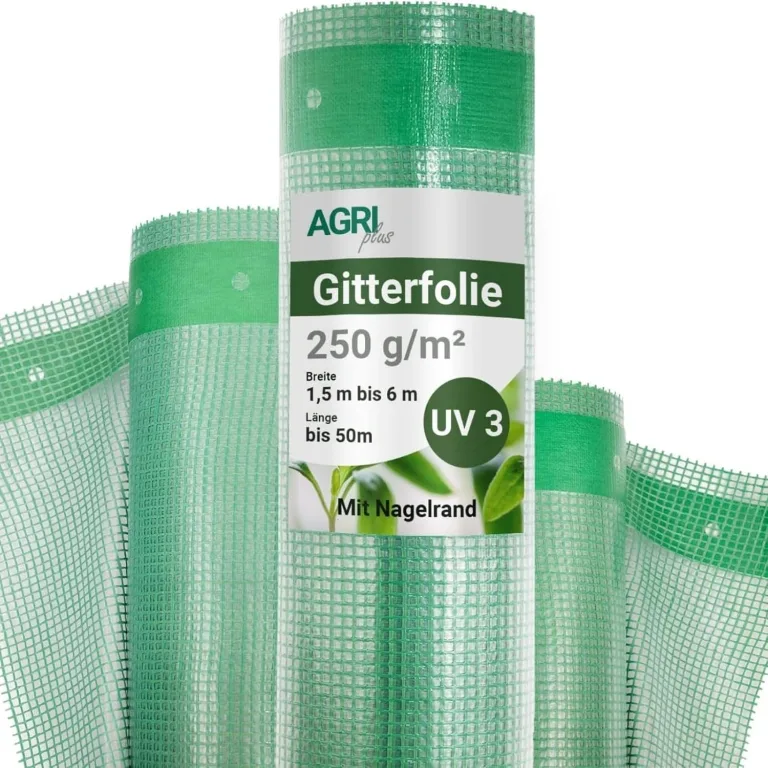 Gitterfolie 1,5 x 5 m I Stabile 250 g/m² Gewebeplane mit Nagelrand I Transparente & reißfeste Gartenfolie für langfristige Abdeckungen I Wetterfest & 3 Jahre UV-beständig – Bild 1
