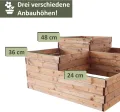 NATIV Pflanzkasten aus Holz | Kräuterbeet mit 4 Pflanzzonen | Hochbeet 90 x 90 cm Grundfläche | Pflanzentreppe aus FSC-zertifiziertem Holz | Blumenkasten mit unterschiedlichen Pflanzebenen - Thumbnail 4