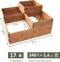 NATIV Pflanzkasten aus Holz | Kräuterbeet mit 4 Pflanzzonen | Hochbeet 90 x 90 cm Grundfläche | Pflanzentreppe aus FSC-zertifiziertem Holz | Blumenkasten mit unterschiedlichen Pflanzebenen - Thumbnail 3