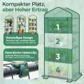 Sekey Mini Tomatengewächshaus mit 4 Regalböden, Folie Gewächshaus Klein Tomatenhaus Balkon Garten, Kleines Foliengewächshaus Stabil 160*70*50 cm, Grün - Thumbnail 5