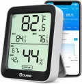 Govee Bluetooth Thermometer Hygrometer Innen, LCD Digital Temperatur luftfeuchtigkeitsmesser mit Benachrichtigungs Alarm, Präzise Thermo-Hygrometer mit APP, Datenspeicherung für Gewächshaus Weinkeller - Thumbnail 1