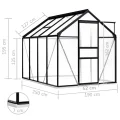 vidaXL Gewächshaus mit Grundrahmen Anthrazit Aluminium 4,75 m² - Thumbnail 7