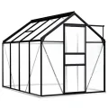 vidaXL Gewächshaus mit Grundrahmen Anthrazit Aluminium 4,75 m² - Thumbnail 9