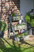 dobar® Dreistufige Pflanztreppe Outdoor aus Massiv-Holz für Balkon und Garten - Blumenbeet mit 3 Pflanzkästen wetterfest lasiert für draußen - 60 x 70 x 90 cm - Anthrazit - Thumbnail 7