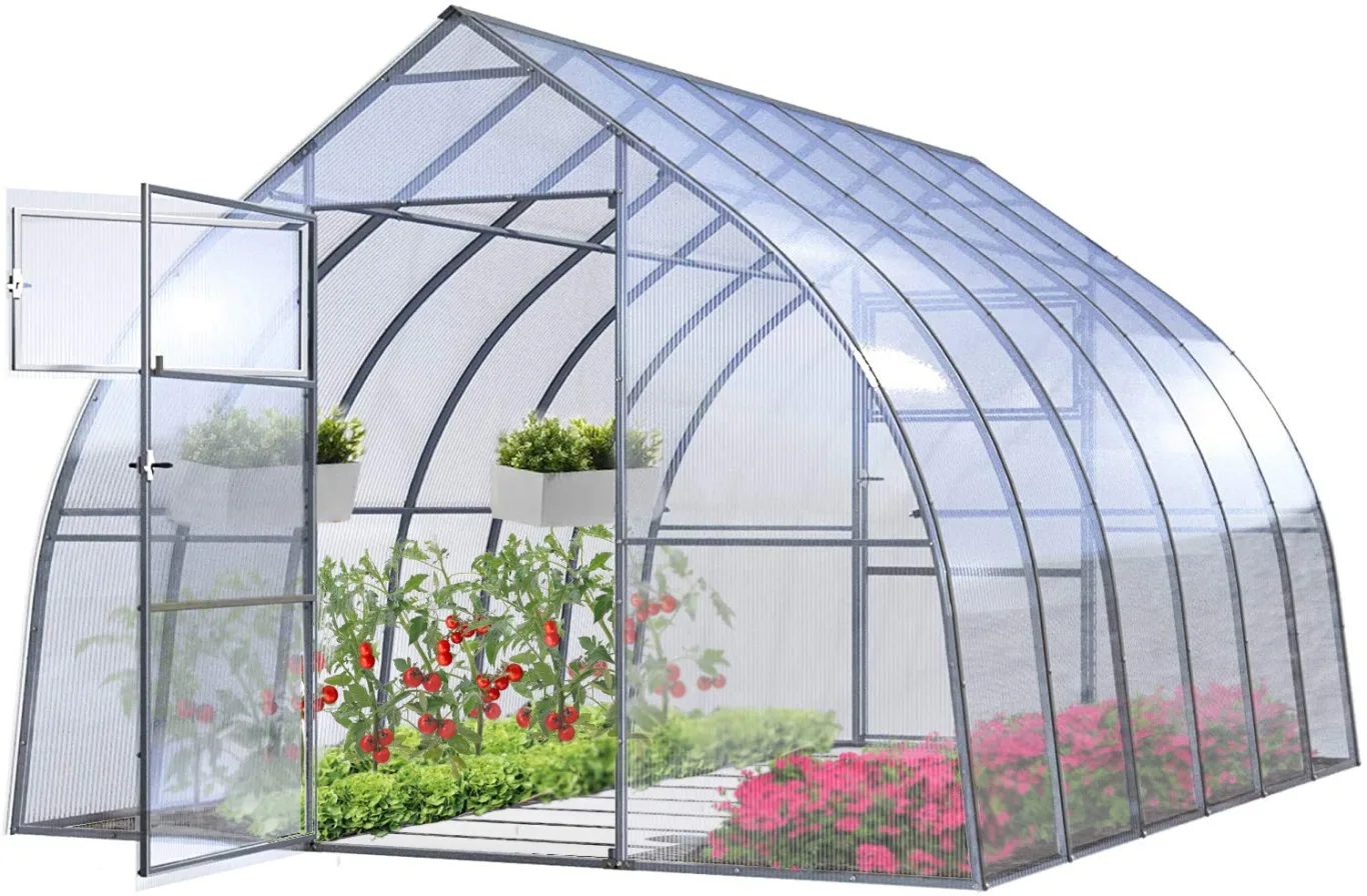 Gewächshaus Groß Drop 3x10m StahlRahmen Garten Treibhaus Pflanzenhaus 30M² mit 4mm Polycarbonat - Modelle und Größen Verschiedene - Bild 1