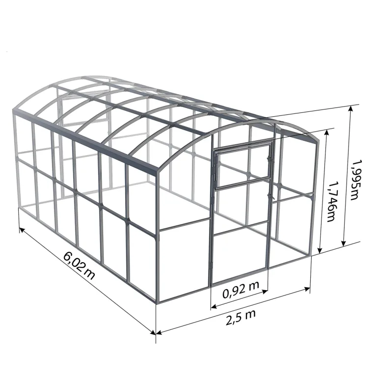 Gewächshaus Groß Drop 3x10m StahlRahmen Garten Treibhaus Pflanzenhaus 30M² mit 4mm Polycarbonat - Modelle und Größen Verschiedene – Bild 9