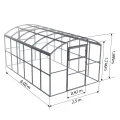 Gewächshaus Groß Drop 3x10m StahlRahmen Garten Treibhaus Pflanzenhaus 30M² mit 4mm Polycarbonat - Modelle und Größen Verschiedene - Thumbnail 9