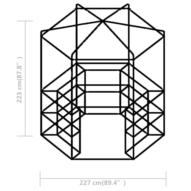 vidaXL Gewächshaus mit Regalen 1 Tür Pflanzenhaus Treibhaus Tomatenhaus Garten Foliengewächshaus Folienzelt Frühbeet Stahl 227x223cm – Bild 3