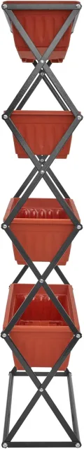 tectake® Vertical Gardening Beet mit 4X Blumenkasten, Pflanzturm Hochbeet Kunststoff, als Indoor Kräutergarten oder Outdoor im Garten, als Sichtschutz Balkon, Terrassen Deko, Blumenbank - Thumbnail 5