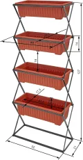 tectake® Vertical Gardening Beet mit 4X Blumenkasten, Pflanzturm Hochbeet Kunststoff, als Indoor Kräutergarten oder Outdoor im Garten, als Sichtschutz Balkon, Terrassen Deko, Blumenbank - Thumbnail 7