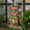 tectake® Vertical Gardening Beet mit 4X Blumenkasten, Pflanzturm Hochbeet Kunststoff, als Indoor Kräutergarten oder Outdoor im Garten, als Sichtschutz Balkon, Terrassen Deko, Blumenbank - Thumbnail 3