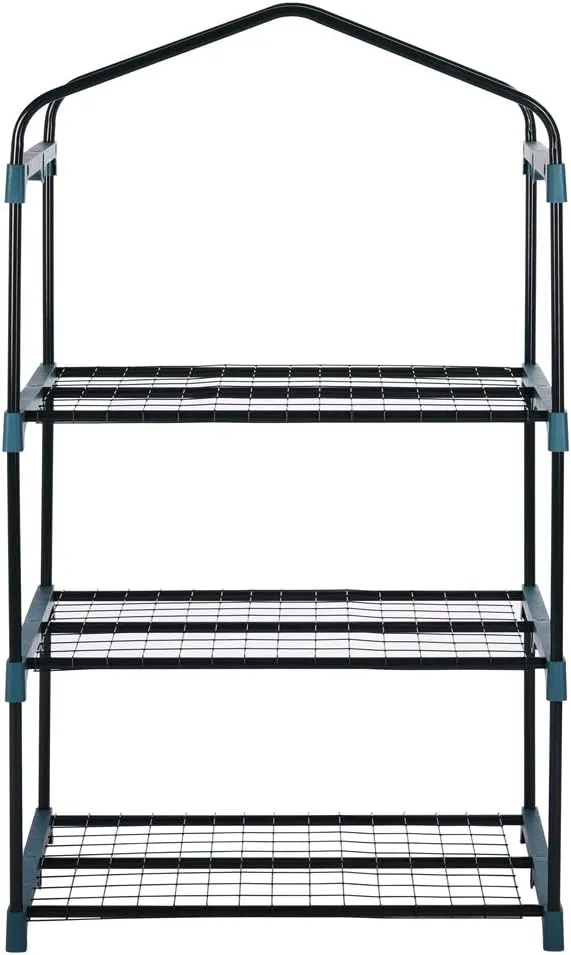 Gardebruk® Gewächshaus Foliengewächshaus platzsparend & stabil mit 3 Ablagen & aufrollbarer Tür Balkon Garten Tomatengewächshaus 126x49x69cm – Bild 4