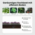 vidaXL Hochbeet Pflanzkübel Pflanzbeet Gemüsebeet Gartenbeet Frühbeet Blumenkasten Pflanzkasten Garten Verzinkter Stahl 400x80x77cm Grau - Thumbnail 4