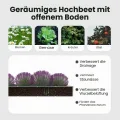 vidaXL Hochbeet Pflanzkübel Pflanzbeet Gemüsebeet Gartenbeet Frühbeet Blumenkasten Pflanzkasten Garten Verzinkter Stahl 480x80x45cm Grau - Thumbnail 4