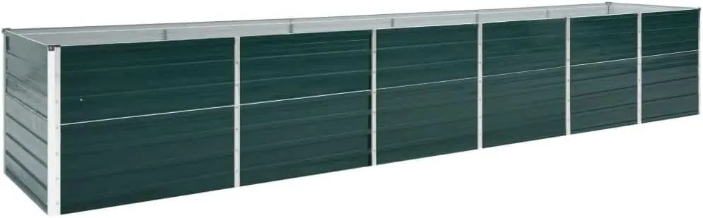 vidaXL Hochbeet Pflanzkübel Pflanzbeet Gemüsebeet Gartenbeet Frühbeet Blumenkasten Pflanzkasten Garten Verzinkter Stahl 480x80x77cm Grün - Bild 1