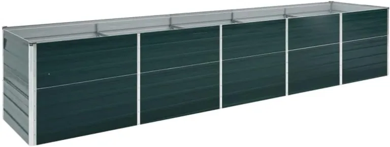vidaXL Hochbeet Pflanzkübel Pflanzbeet Gemüsebeet Gartenbeet Frühbeet Blumenkasten Pflanzkasten Garten Verzinkter Stahl 480x80x77cm Grün – Bild 9