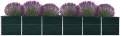 vidaXL Hochbeet Pflanzkübel Pflanzbeet Gemüsebeet Gartenbeet Frühbeet Blumenkasten Pflanzkasten Garten Verzinkter Stahl 480x80x77cm Grün - Thumbnail 3