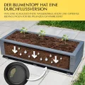 Hochbeet 115 x 40 x 30H cm mit 2 x Wasserablauf Blumenkasten aus Holz Pflanzkübel Garten Balkon Terrasse GRAU ANTHRAZIT AB115KAN4030AN - Thumbnail 4