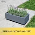 Hochbeet 115 x 40 x 30H cm mit 2 x Wasserablauf Blumenkasten aus Holz Pflanzkübel Garten Balkon Terrasse GRAU ANTHRAZIT AB115KAN4030AN - Thumbnail 5