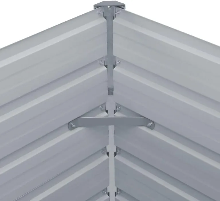 vidaXL Hochbeet Gartenbeet Gemüsebeet Pflanzbeet Pflanzkasten Blumenbeet Blumenkasten Frühbeet Garten 100x100x45cm Verzinkter Stahl Grau – Bild 6