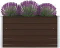 vidaXL Hochbeet Gartenbeet Gemüsebeet Pflanzbeet Pflanzkasten Blumenbeet Blumenkasten Frühbeet Garten 100x100x45cm Verzinkter Stahl Grau - Thumbnail 9
