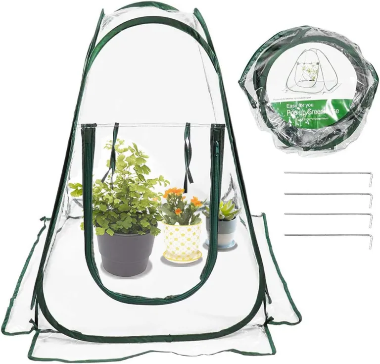 1 Stück Gartengewächshaus,Mini-Pop-up-Gewächshaus,Pflanzenabdeckung, kleines Winterzelt zum Schutz von Pflanzen und Blumen (70 x 70 x 80 cm) – Bild 2