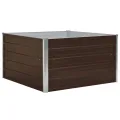 vidaXL Hochbeet Gartenbeet Gemüsebeet Pflanzbeet Pflanzkasten Blumenbeet Blumenkasten Frühbeet Garten 100x100x45cm Verzinkter Stahl Braun - Thumbnail 5