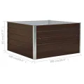vidaXL Hochbeet Gartenbeet Gemüsebeet Pflanzbeet Pflanzkasten Blumenbeet Blumenkasten Frühbeet Garten 100x100x45cm Verzinkter Stahl Braun - Thumbnail 7