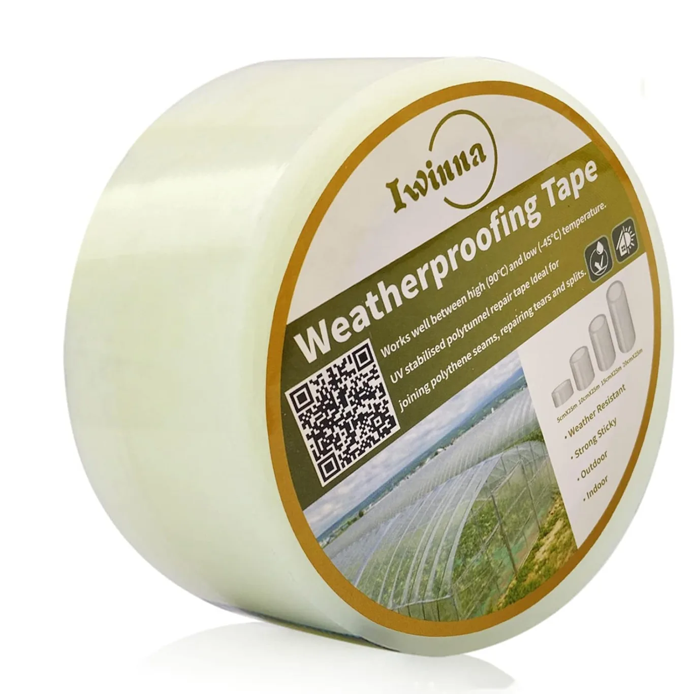 Polytunnel Greenhouse Clear Polytheen Reparatie Tape (50-25) - Bild 1