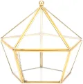 Glas Terrarium Einzigartige geometrische Sukkulente Pflanzer Pflanzer Künstliche Blumenbehälter Halter Staubschutz Dekor Mini Innen Gewächshaus - Thumbnail 1