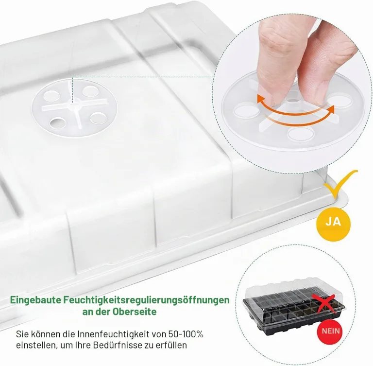 MIXC Anzuchtkasten Zimmergewächshaus 5 Stück 200 Zellen Mini Gewächshaus Klein Anzuchtset Pflanzen Anzucht Gewächshaus für Samen & Setzlinge, Schwarz – Bild 5