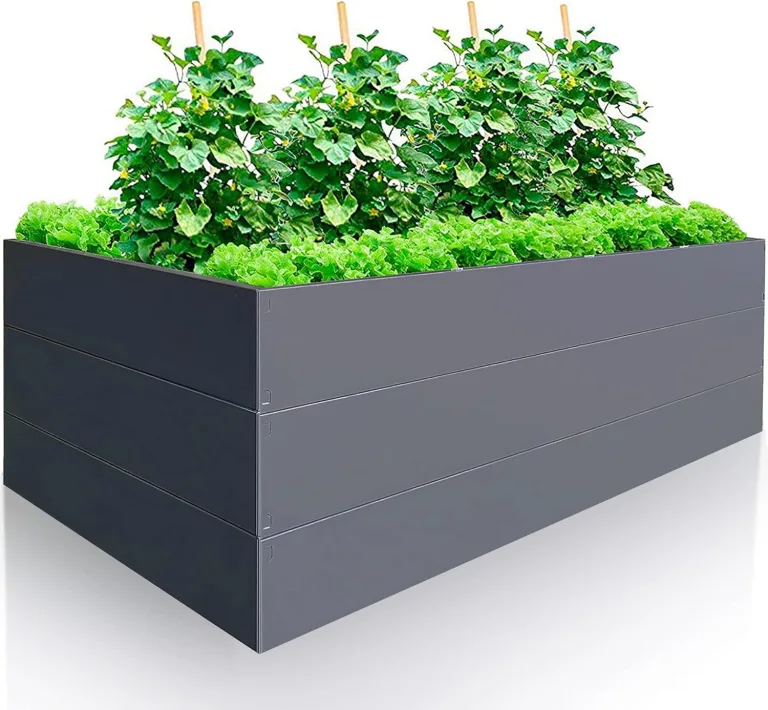 Hochbeet Metall 200x100x63 cm – Großes Hochbeet für Garten aus Stahl, Grau – Verzinkt & Pulverbeschichtet Rostfrei mit Maulwurfnetz – Hochbeete-Kit ideal als Kräuterbeet – Bild 1