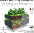 Hochbeet Metall 200x100x63 cm – Großes Hochbeet für Garten aus Stahl, Grau – Verzinkt & Pulverbeschichtet Rostfrei mit Maulwurfnetz – Hochbeete-Kit ideal als Kräuterbeet - Thumbnail 3