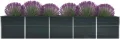 vidaXL Hochbeet Pflanzkübel Pflanzbeet Gemüsebeet Gartenbeet Frühbeet Blumenkasten Pflanzkasten Garten Verzinkter Stahl 400x80x77cm Anthrazit - Thumbnail 5