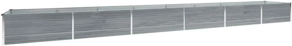 vidaXL Hochbeet Pflanzkübel Pflanzbeet Gemüsebeet Gartenbeet Frühbeet Blumenkasten Pflanzkasten Garten Verzinkter Stahl 600x80x45cm Grau - Bild 1
