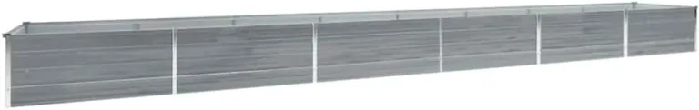 vidaXL Hochbeet Pflanzkübel Pflanzbeet Gemüsebeet Gartenbeet Frühbeet Blumenkasten Pflanzkasten Garten Verzinkter Stahl 600x80x45cm Grau – Bild 1