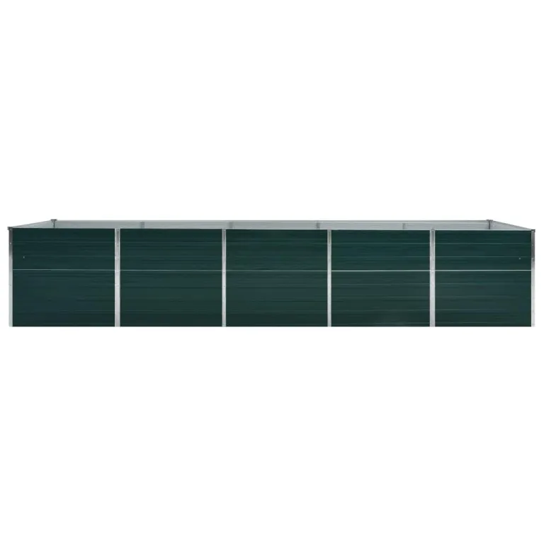 vidaXL Hochbeet Pflanzkübel Pflanzbeet Gemüsebeet Gartenbeet Frühbeet Blumenkasten Pflanzkasten Garten Verzinkter Stahl 400x80x45cm Grün – Bild 3