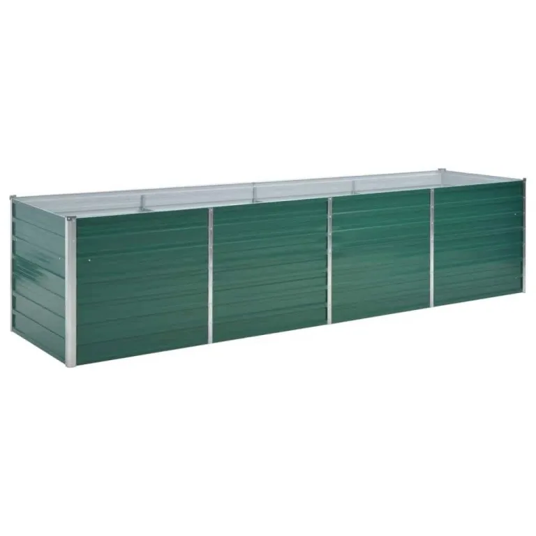 vidaXL Hochbeet Pflanzkübel Pflanzbeet Gemüsebeet Gartenbeet Frühbeet Blumenkasten Pflanzkasten Garten Verzinkter Stahl 400x80x45cm Grün – Bild 9