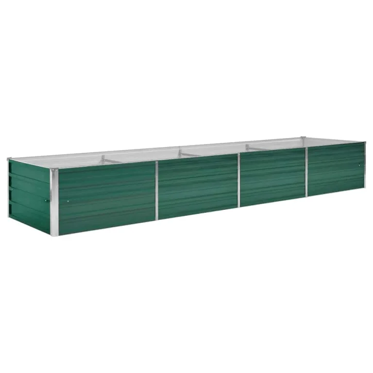 vidaXL Hochbeet Pflanzkübel Pflanzbeet Gemüsebeet Gartenbeet Frühbeet Blumenkasten Pflanzkasten Garten Verzinkter Stahl 400x80x45cm Grün – Bild 10