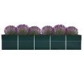 vidaXL Hochbeet Pflanzkübel Pflanzbeet Gemüsebeet Gartenbeet Frühbeet Blumenkasten Pflanzkasten Garten Verzinkter Stahl 400x80x45cm Grün - Thumbnail 2