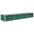 vidaXL Hochbeet Pflanzkübel Pflanzbeet Gemüsebeet Gartenbeet Frühbeet Blumenkasten Pflanzkasten Garten Verzinkter Stahl 400x80x45cm Grün - Thumbnail 10