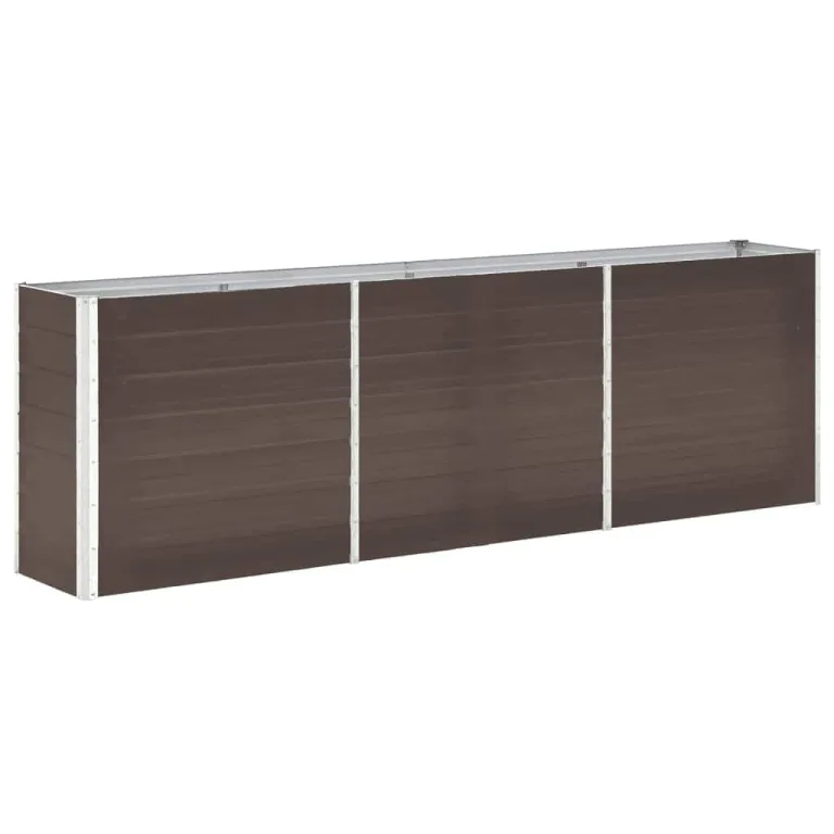 vidaXL Garten Hochbeet Gemüsebeet Pflanzbeet Gartenbeet Frühbeet Pflanzkasten Blumenkasten Blumenbeet Verzinkter Stahl 240x40x77cm Braun