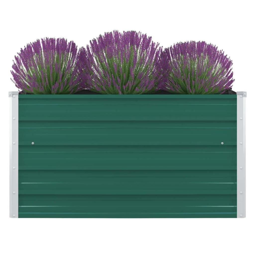 vidaXL Hochbeet Gartenbeet Gemüsebeet Pflanzbeet Pflanzkasten Blumenbeet Blumenkasten Frühbeet Garten 100x100x45cm Verzinkter Stahl Grün - Bild 1