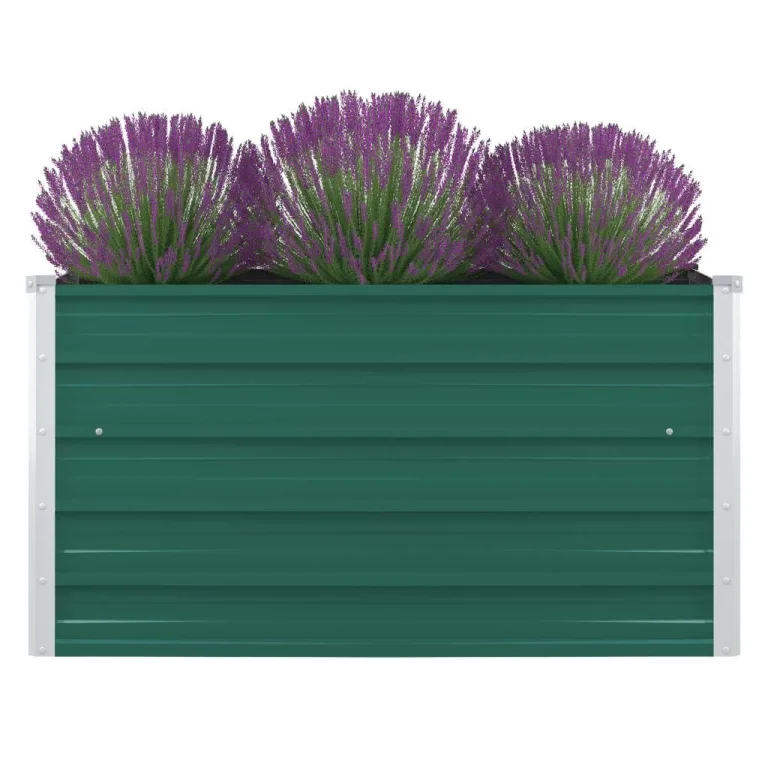 vidaXL Hochbeet Gartenbeet Gemüsebeet Pflanzbeet Pflanzkasten Blumenbeet Blumenkasten Frühbeet Garten 100x100x45cm Verzinkter Stahl Grün