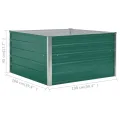 vidaXL Hochbeet Gartenbeet Gemüsebeet Pflanzbeet Pflanzkasten Blumenbeet Blumenkasten Frühbeet Garten 100x100x45cm Verzinkter Stahl Grün - Thumbnail 7