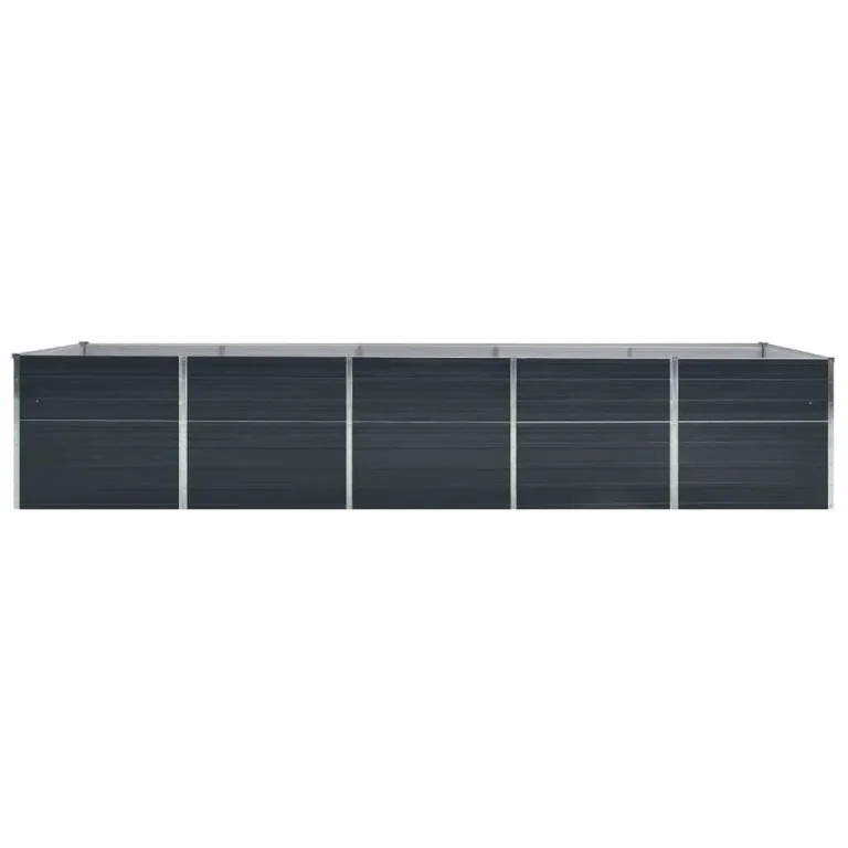 vidaXL Hochbeet Pflanzkübel Pflanzbeet Gemüsebeet Gartenbeet Frühbeet Blumenkasten Pflanzkasten Garten Verzinkter Stahl 400x80x45cm Anthrazit – Bild 5