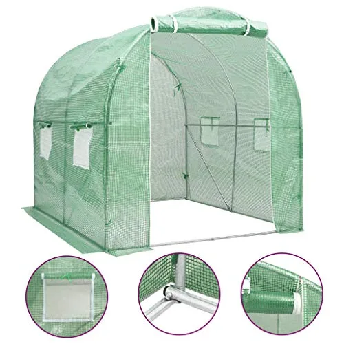 vidaXL Gewächshaus Treibhaus Frühbeet Tomatenhaus Folientunnel Pflanzenhaus 4 m² 2x2x2 m – Bild 10